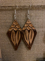 Hawaiian Ginger leather earrings