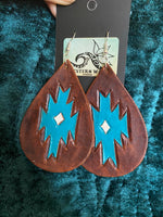 Southwest leather earrings