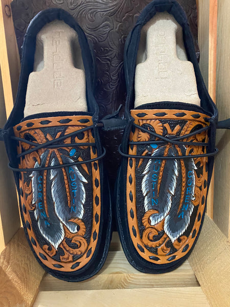 Custom Hey Dude Shoes Western Wave Leather